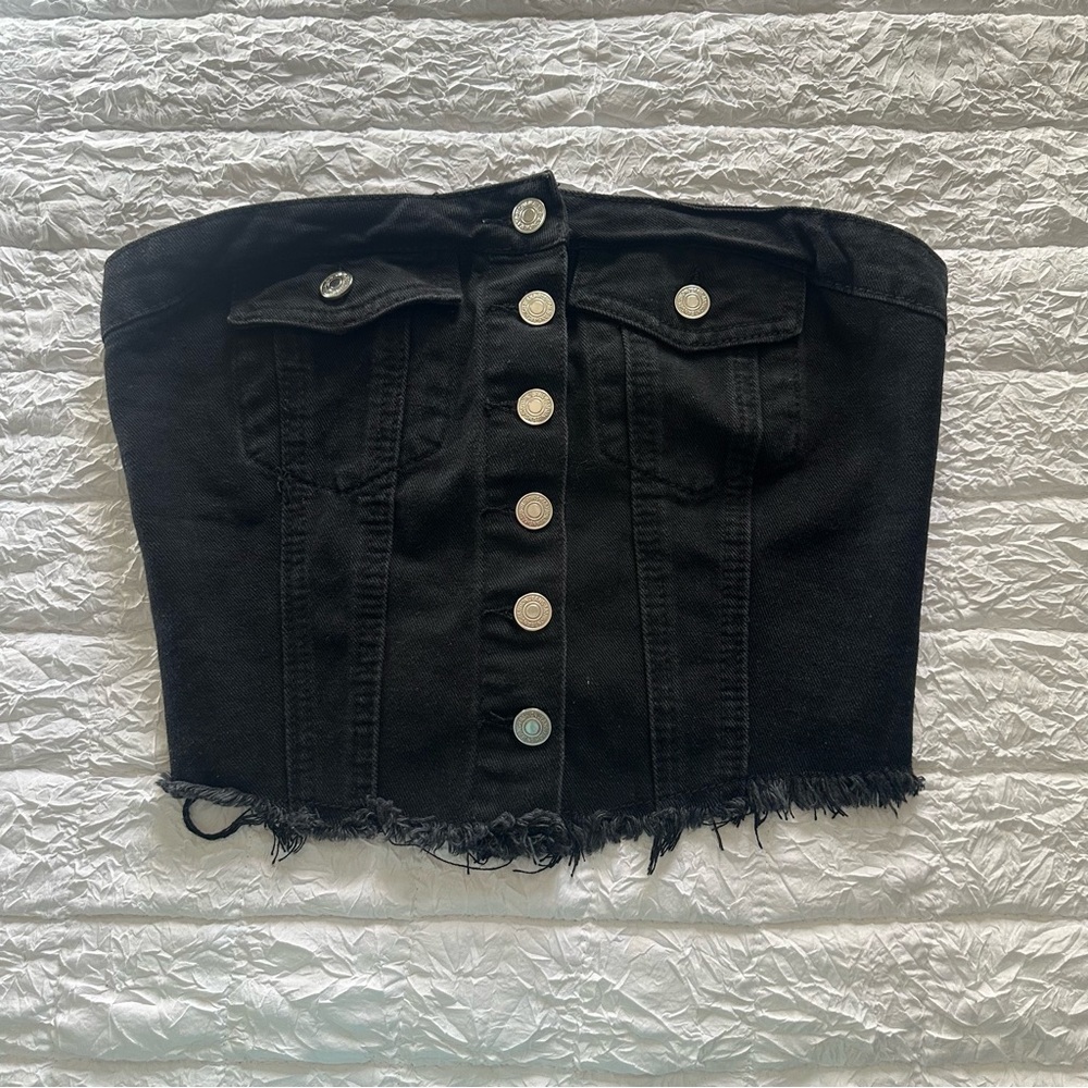 Denim tube top